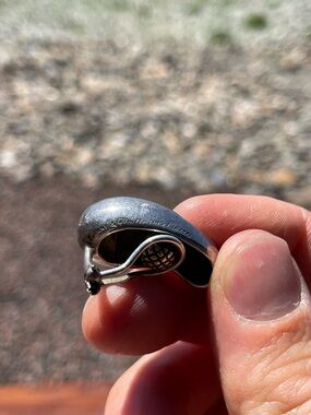 TIFFANY & CO. 925 Silver Vintage Smooth Bean Shape Non Peirce Earring EG6565